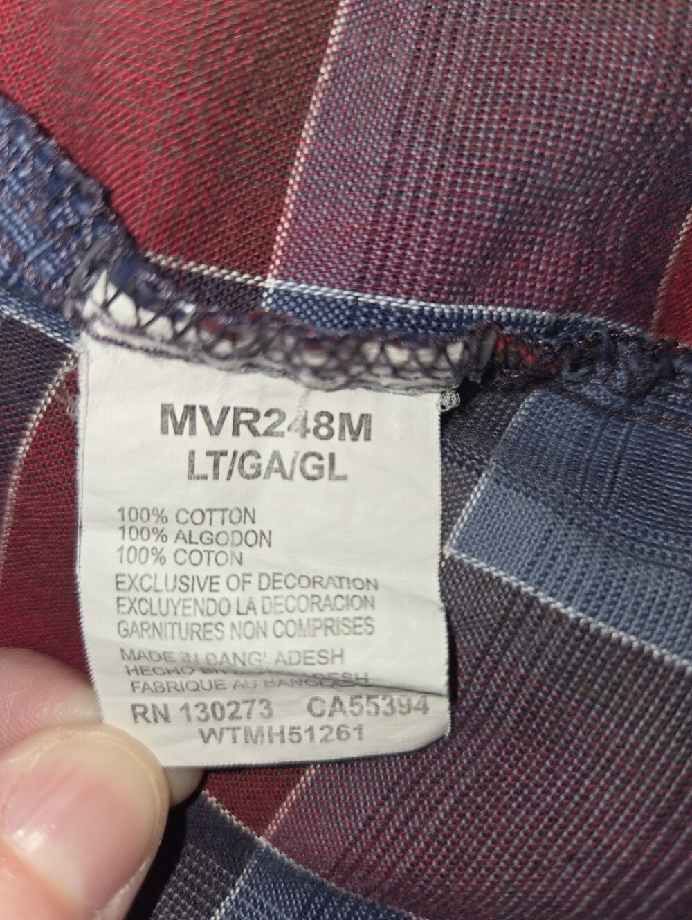 Wrangler Red and Blue Plaid Western Snap Shirt, Size Large - Picture 5 of 9
